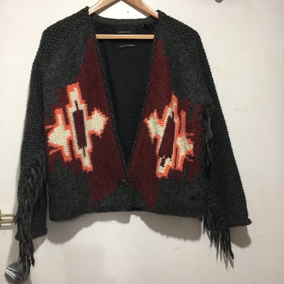 MAISON SCOTCH KNITTED WOOL BLEND SWEATER JACKETS SIZE 1 - Picture 2 of 6